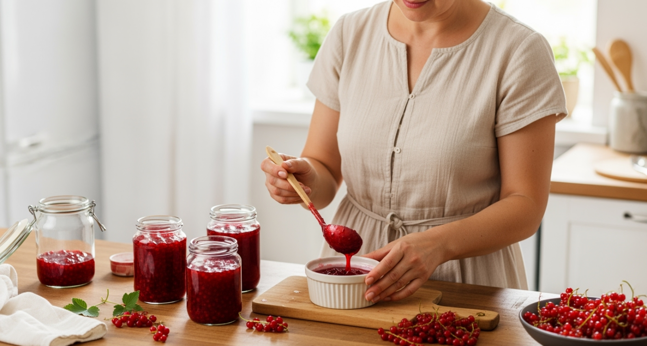 Как я готовлю джем из красной смородины: быстро, много и без косточек