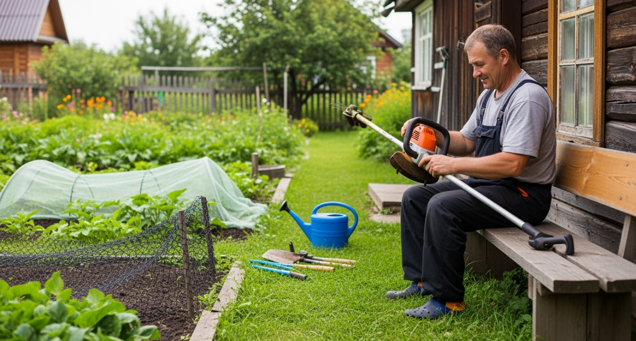 И зачем так мучиться, убери леску с триммера: дачник из деревни подсказал, как просто косить траву и не тратиться на дорогую леску