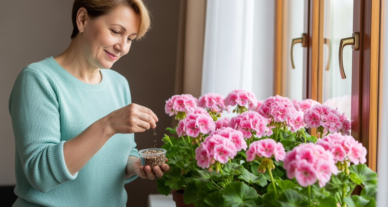 Щепотку в горшок в августе — и герань преображается: листва остается зеленой, а бутоны появляются даже на молодых черенках
