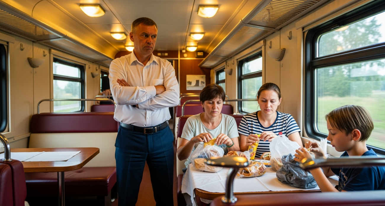 Еду из Крыма в Петербург на поезде. Что подают в вагоне-ресторане. Официант был недоволен, когда пришли со своими продуктами