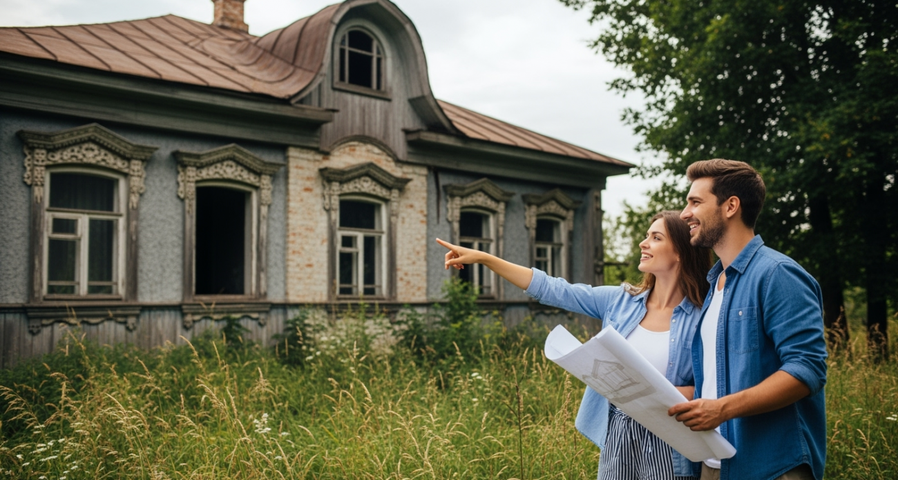 Дом-развалина без фундамента не продавался 2 года — мы купили его ради секрета, который не заметили другие