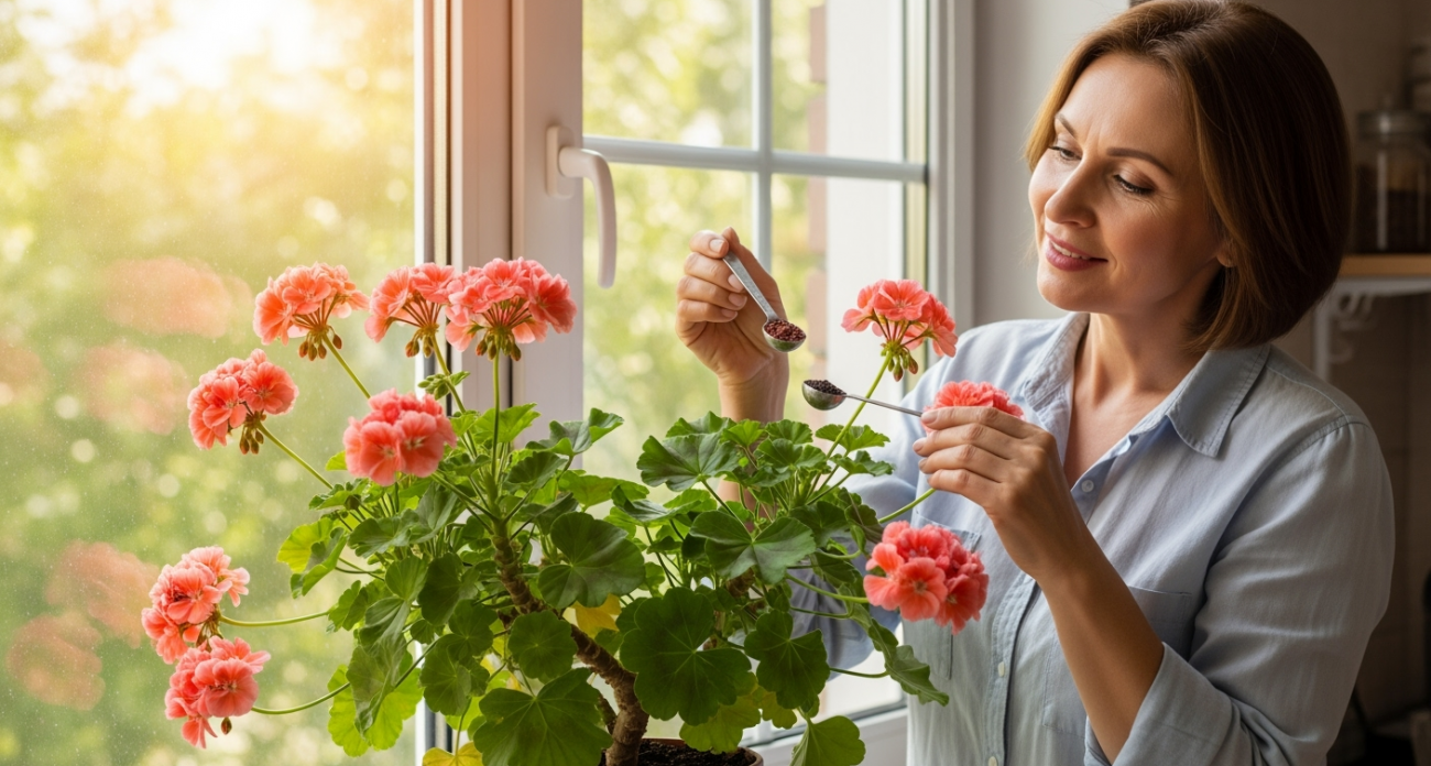 Добавьте это в горшок с геранью в августе — листва перестанет желтеть, а бутоны появятся даже на молодых черенках