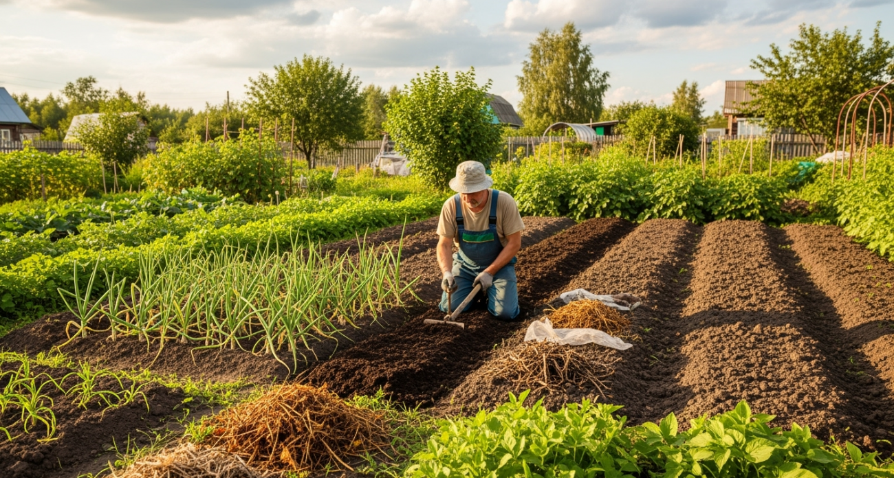 Убрали чеснок и лук - сделайте это за 35 минут, и почва станет супер плодородной на весь год