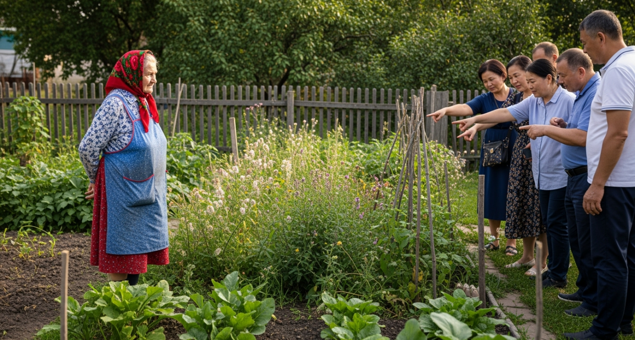 Толпа китайцев требовала у бабушки продать им обычный сорняк: русское чудо, которое мы не ценим