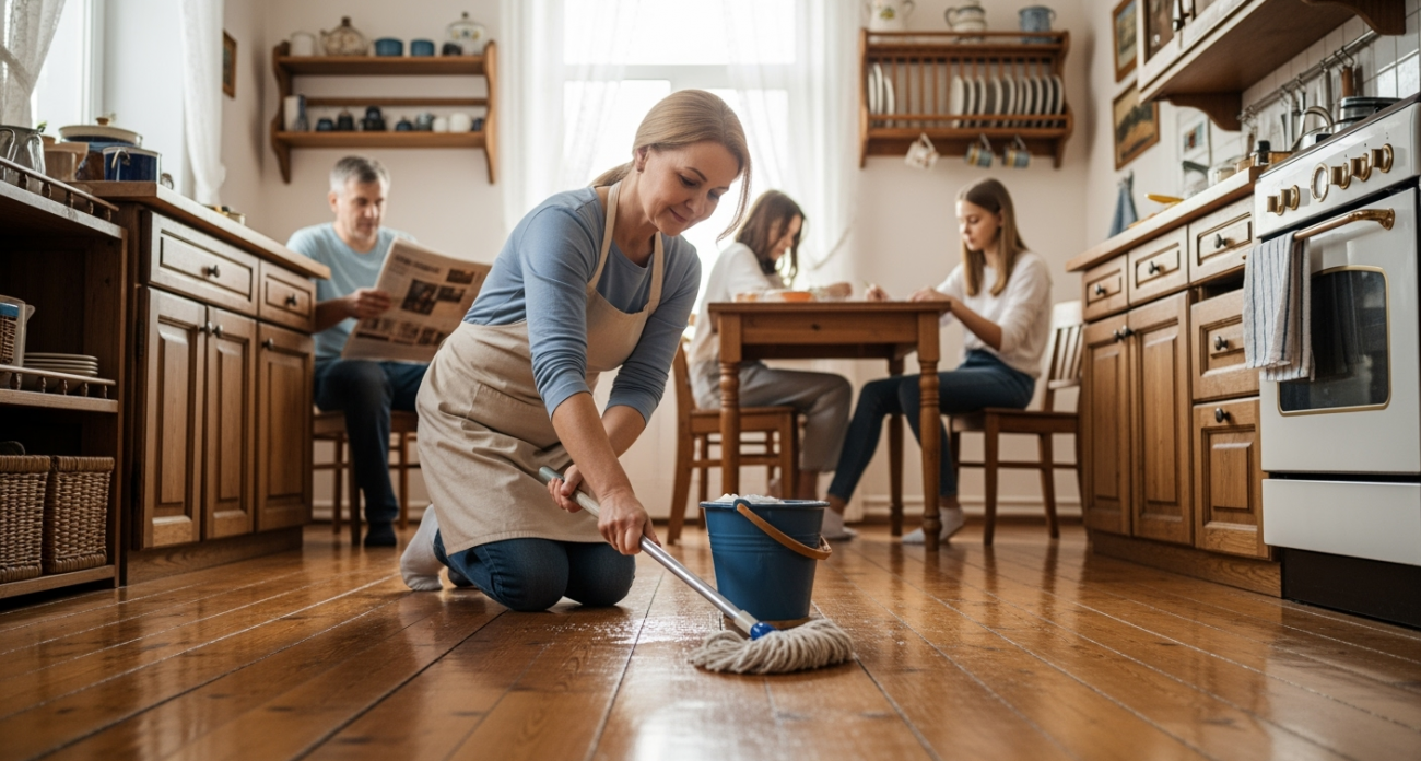 Мою полы солёной водой — вся семья ощутила невероятные перемены в доме: вот зачем добавлять соль в ведро