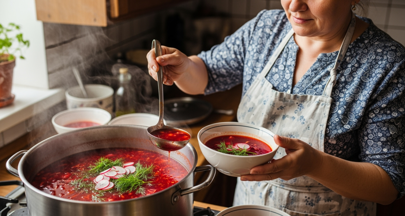 Настоящий борщ из книги 1952 года: 2 секретных тонкости для рубинового цвета и идеального вкуса