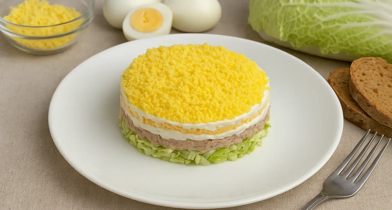 Салат "Снежная нежность" с печенью трески: даже те, кто ненавидит рыбу, будут умолять добавки