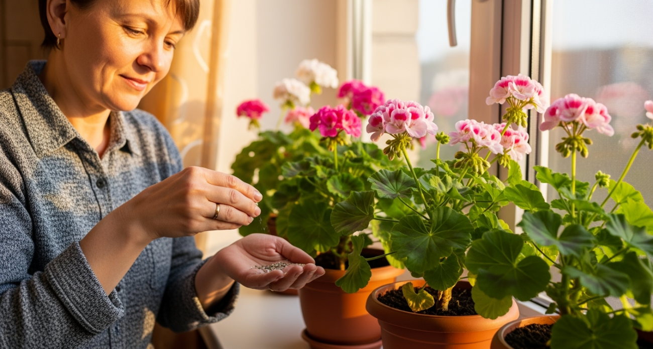 Добавьте это в горшок с геранью в августе — листва перестанет желтеть, а бутоны появятся даже на черенках