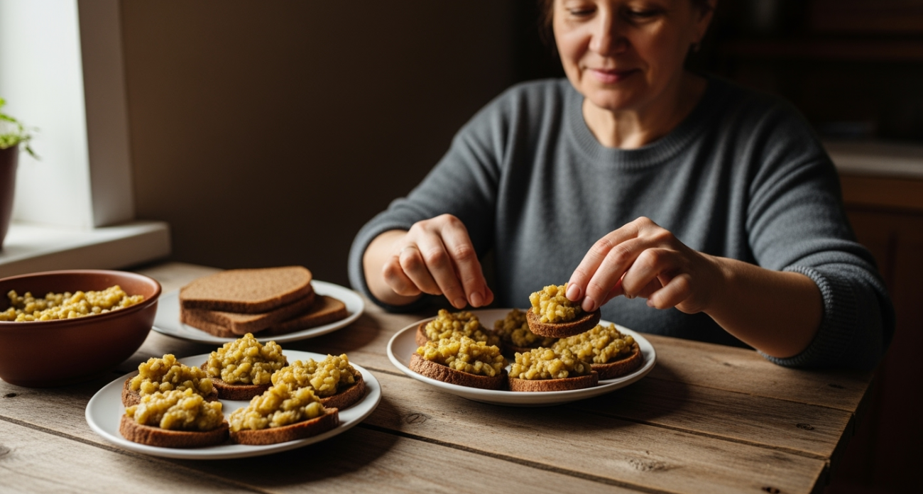 Зимняя закуска, от которой пальчики оближешь — секрет идеального сочетания с ржаным хлебом