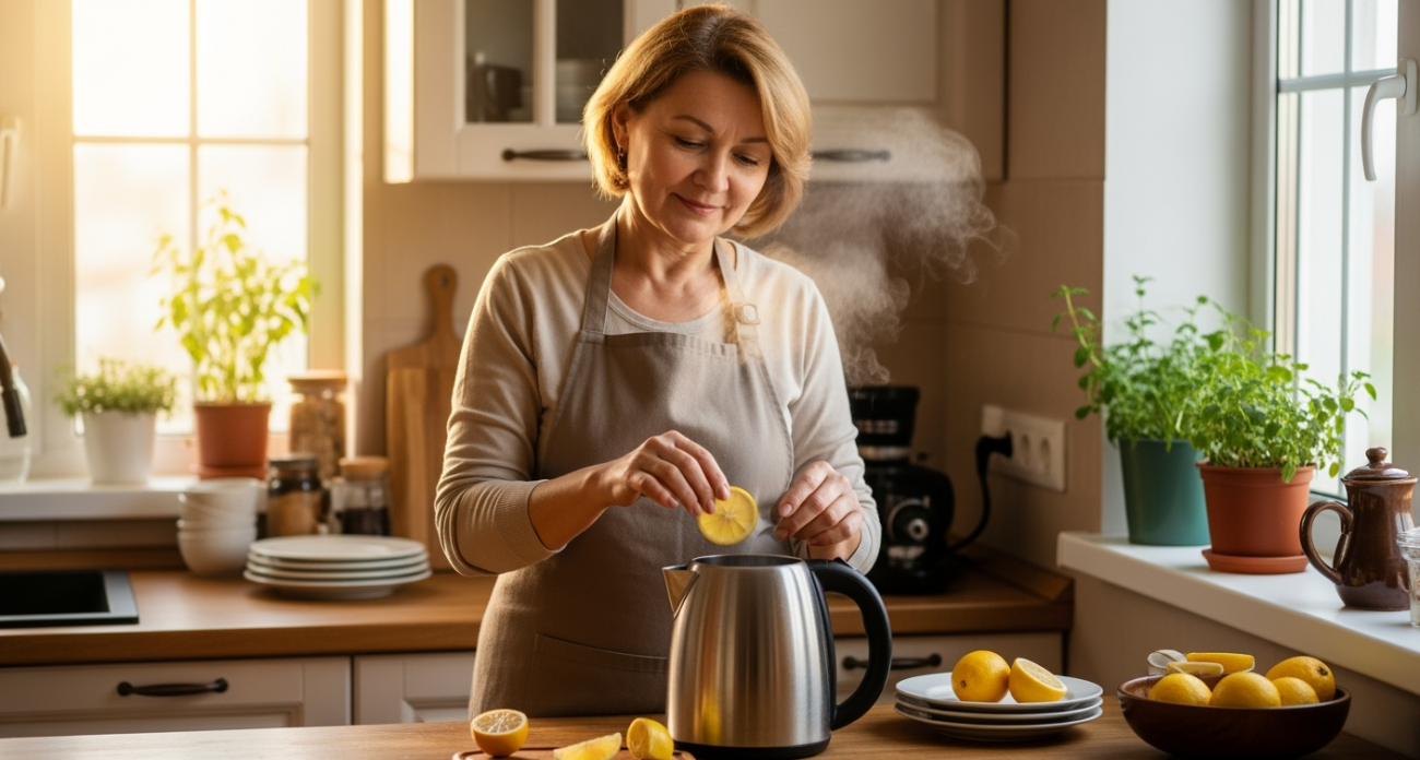 Кладу 3 дольки лимона в чайник — тайна, которую скрывают производители бытовой химии: накипь растворяется за 15 минут без следа