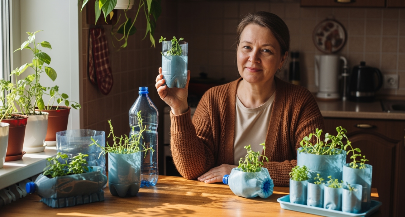 Пластиковые бутылки режу на 3 части: соседи выпрашивают рецепт этих квадратных горшков