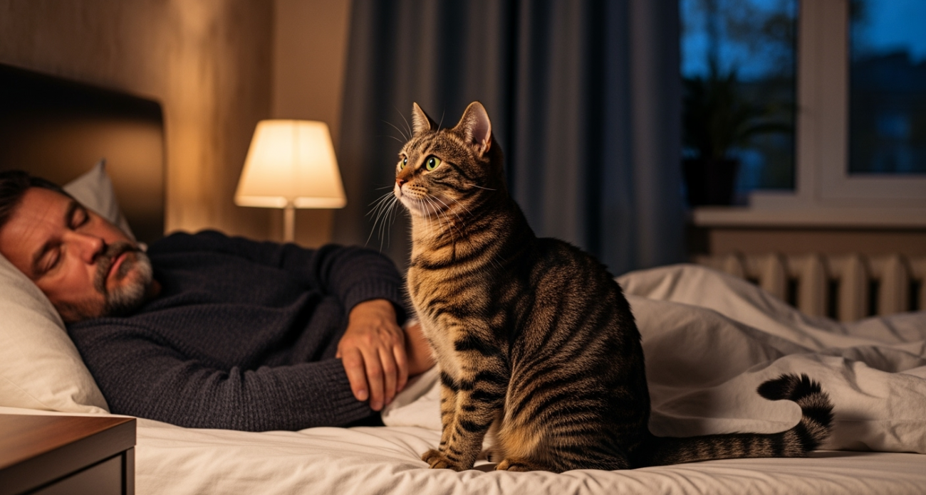 Почему кошки замирают у вашей кровати по ночам: тайна пушистых охранников