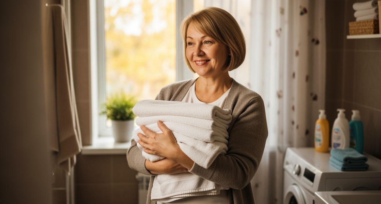 Жёсткие полотенца превращаются в пушистые за одну стирку: секрет двух копеечных средств с кухни
