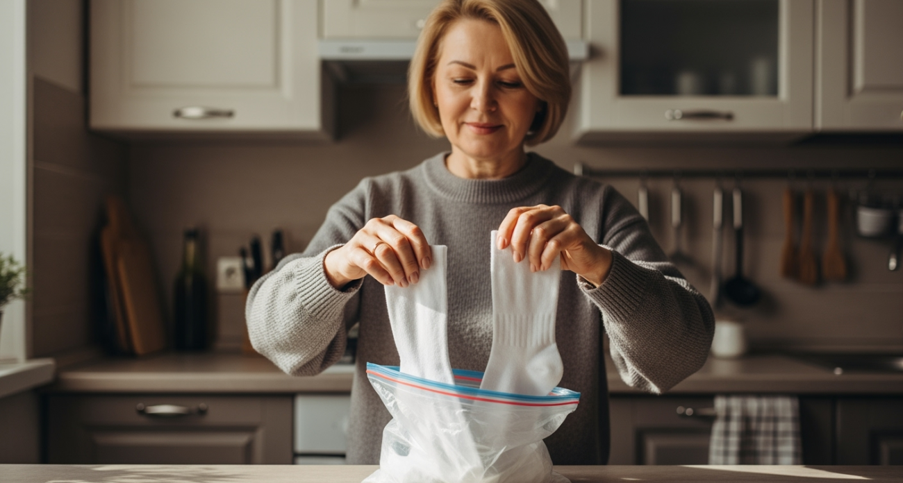 Бросила носки в пакет на 2 минуты — и они стали как новые: секрет, который скрывают от хозяек