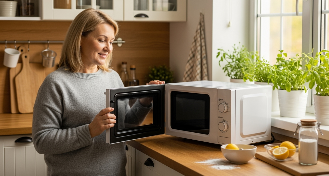 Хозяйки знают секрет съёмных деталей микроволновки — вот как они чистят её за 10 минут без усилий