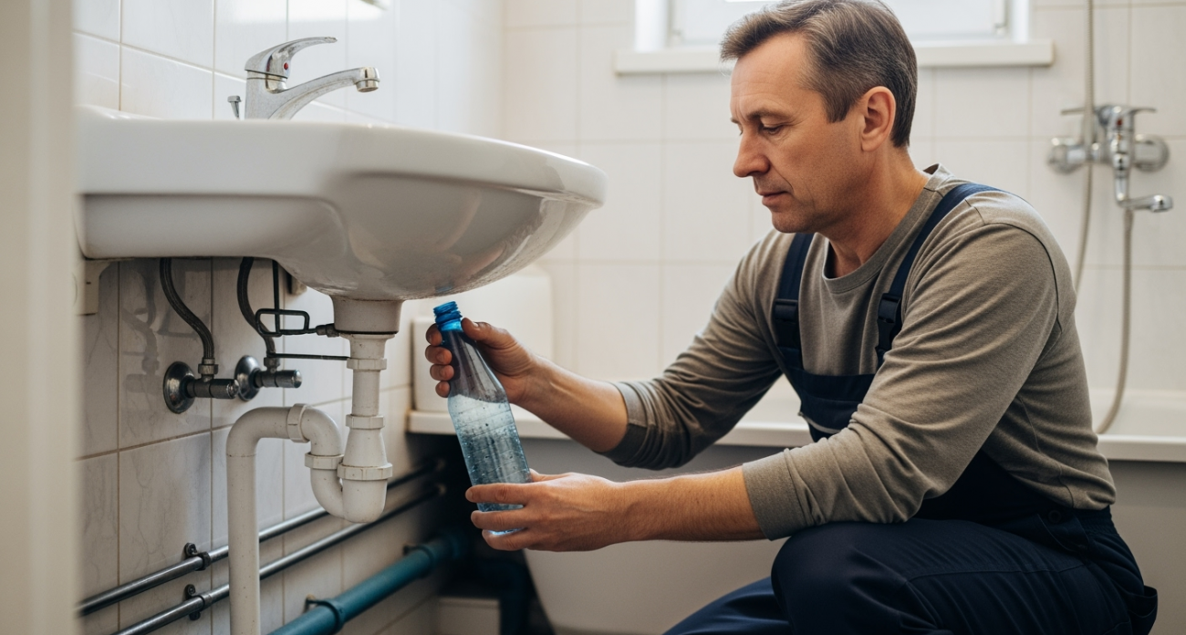 Сантехники скрывают этот трюк с бутылкой: засор исчезает за 3 минуты без химии и инструментов