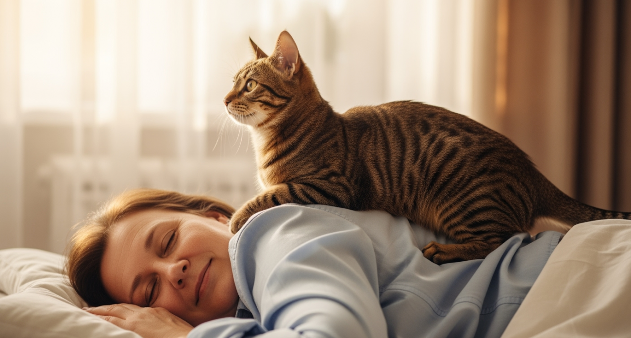 Когда кошка топчется по вашей груди — она чувствует то, о чём вы ещё не догадываетесь