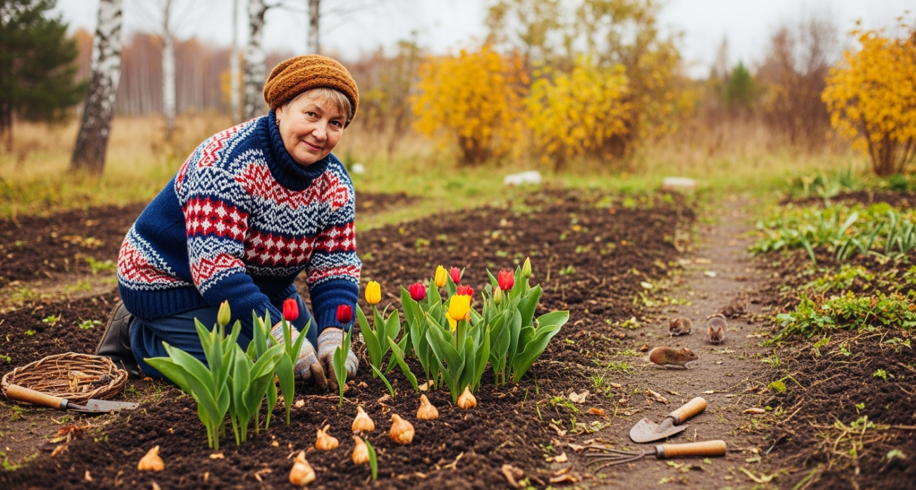 В октябре закапываю ватку с берёзовым дёгтем под тюльпаны и сохраняю 95% луковиц: грызуны плачут и бегут с огорода.