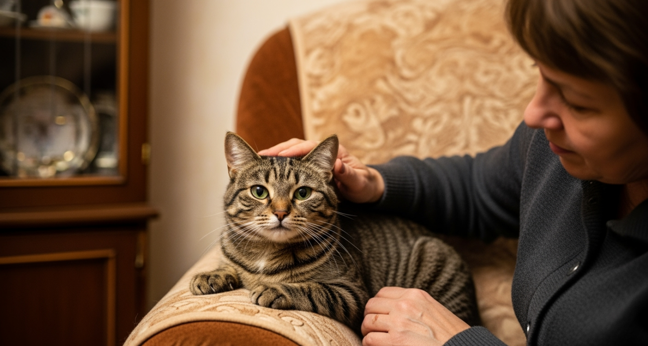Кошки перестали драть диван после того, как хозяйка наклеила на него то, что есть в каждом доме