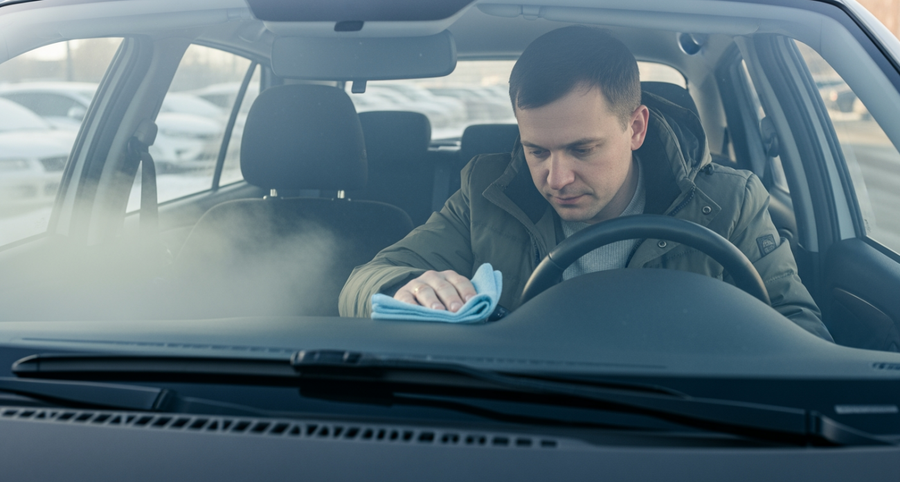 Два распыления на стекло - и запотевание забыто: работает в пробке и морозы, весь день чистые