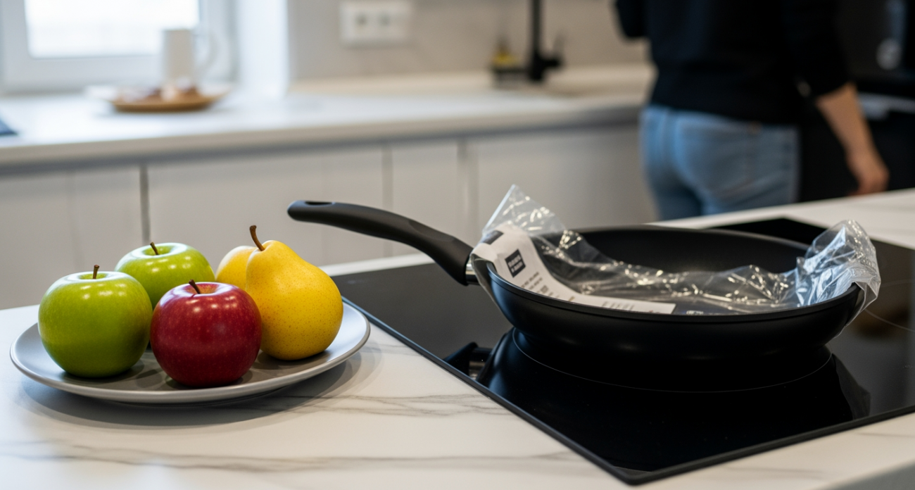 Оборачиваю сковороду в пакет — нагар исчезает за секунду, поверхность блестит как новая, теперь готовлю только в ней