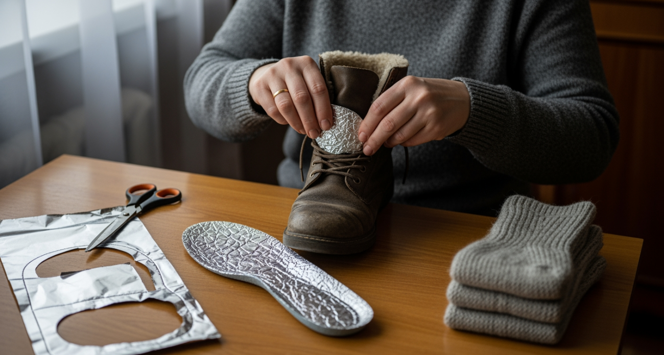 Два слоя под ноги в холода - ногам комфортно при минус сорока, лайфхак для зябликов