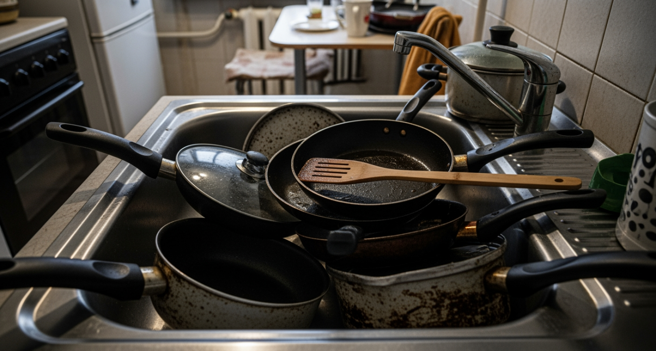 Пакетик волшебного порошка растворил весь нагар со сковороды за минуту