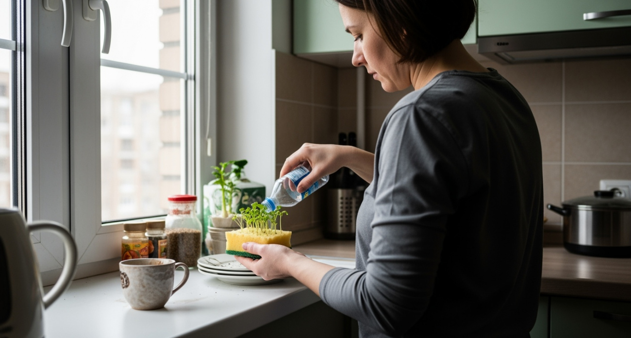 Купил губку для посуды и прорастил семена прямо в ней: оказалось, это решает все проблемы со слабой рассадой перца