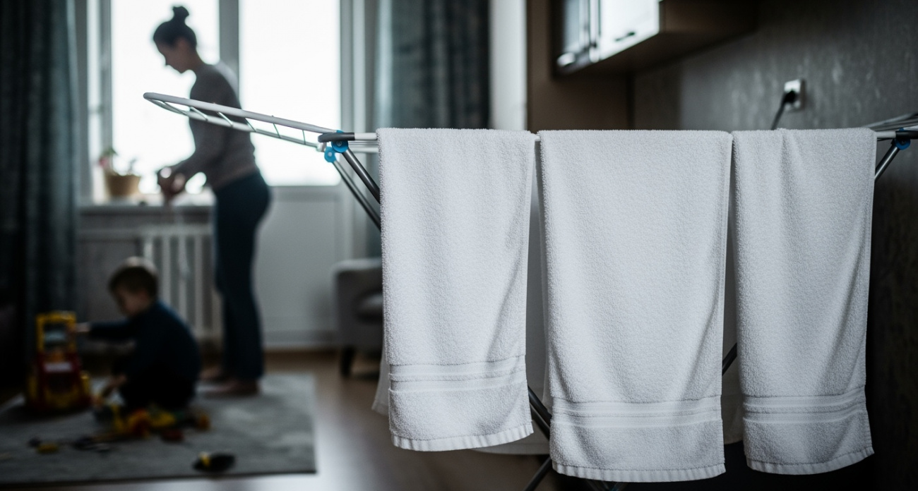 Сушить белье на батареях больше не модно: девушка раскрыла лайфхак, как высушить бельё за 2 часа без сушилки
