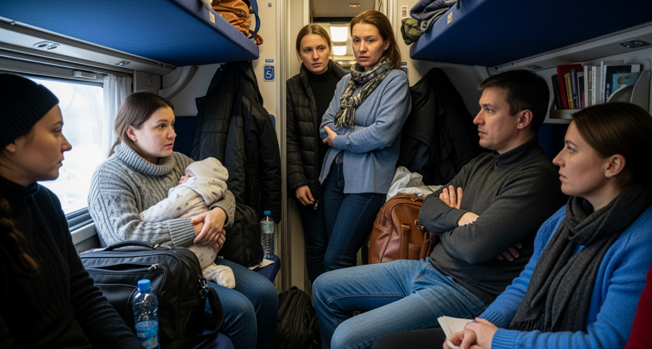Молодая мама требовала место в вагоне для себя и ребенка, но пассажиры объединились и проучили наглую попутчицу