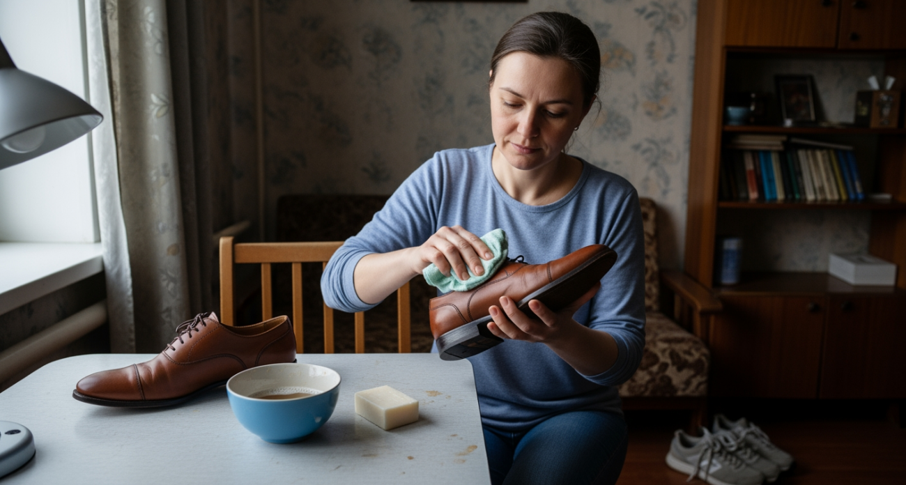 Старый трюк с обычным мылом вернет даже самой затоптанной обуви первозданный блеск за минуты