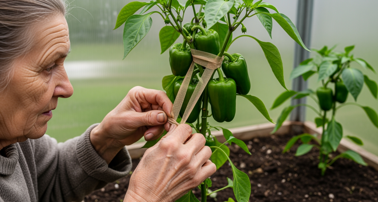 Простая хитрость с капроновыми колготками увеличила мой урожай перца в разы — соседи не верят