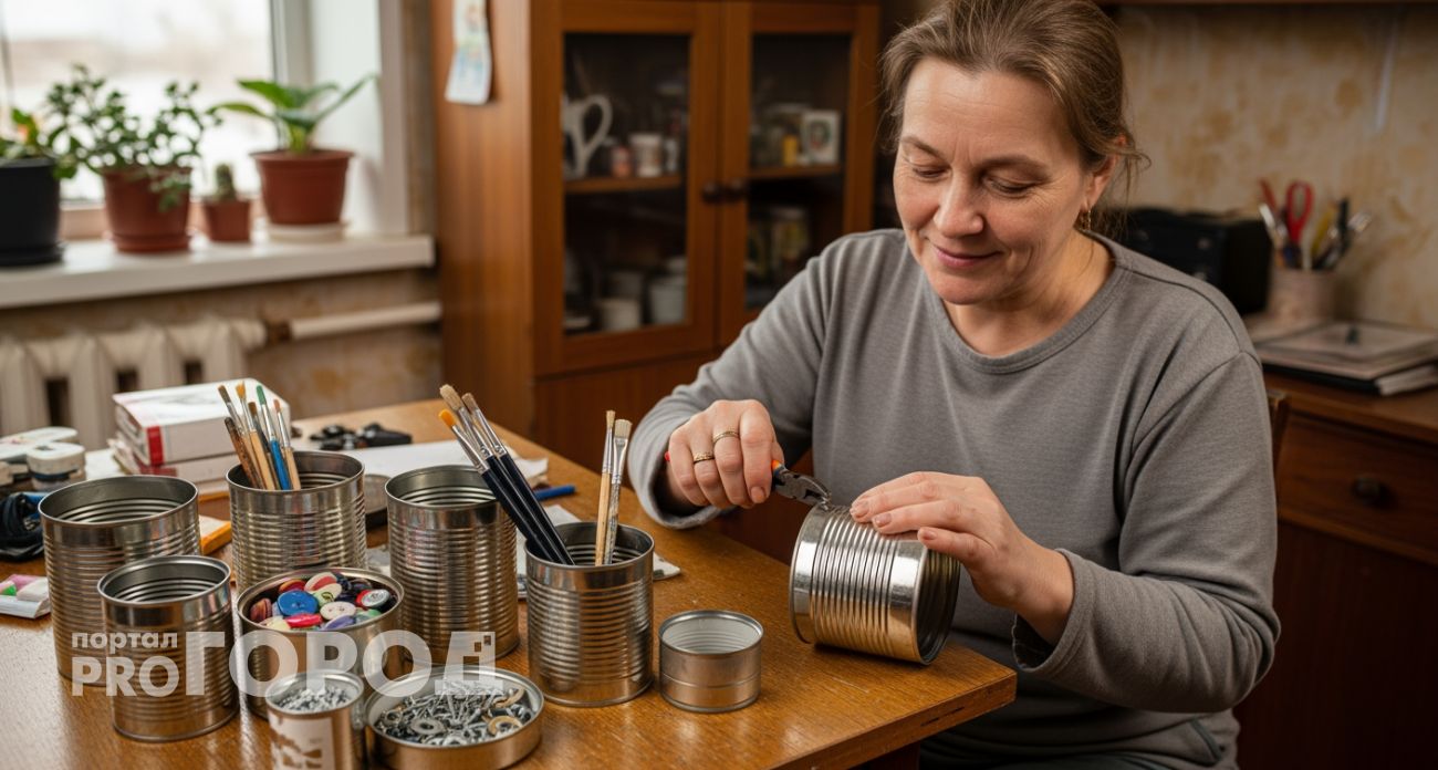 Банки от консервов превратила в домашние органайзеры и теперь не покупаю дорогие контейнеры