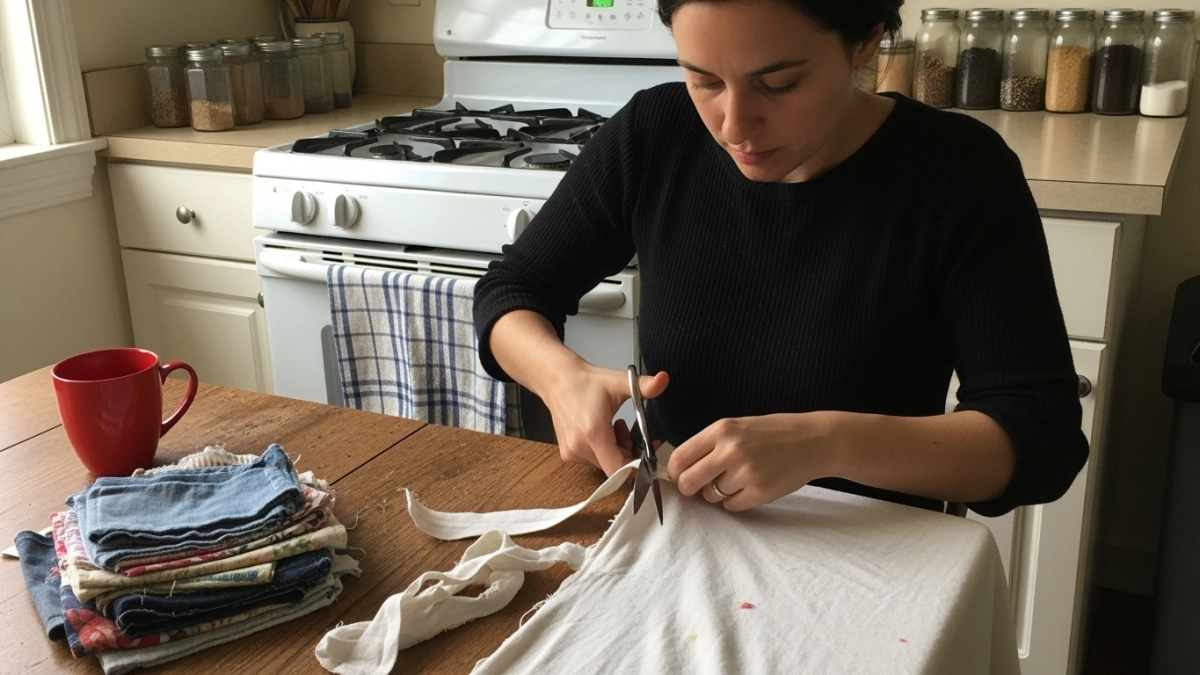 Не выбрасываю старые простыни и футболки: как обычная корзинка из старых вещей служит уже 6 лет