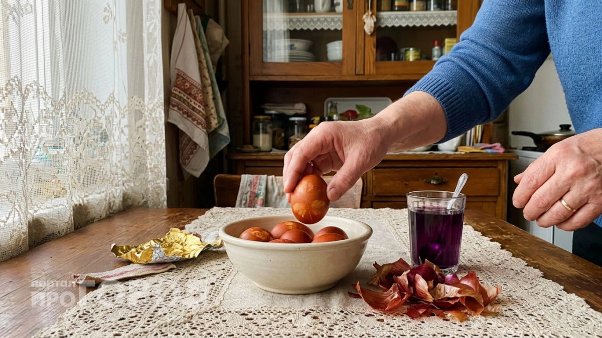 Повторяю главный тренд сезона и крашу яйца в роскошный цвет бургунди с сиянием за пару минут без лишней возни