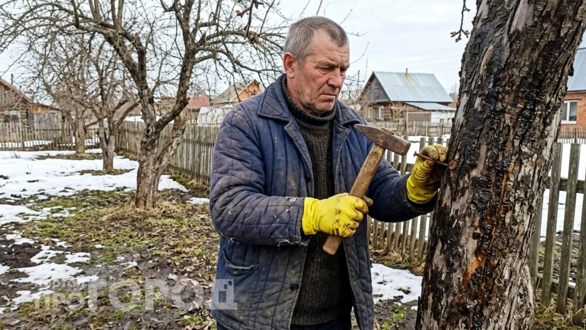 Ржавый гвоздь в дереве: зачем деревенские жители забивают его весной