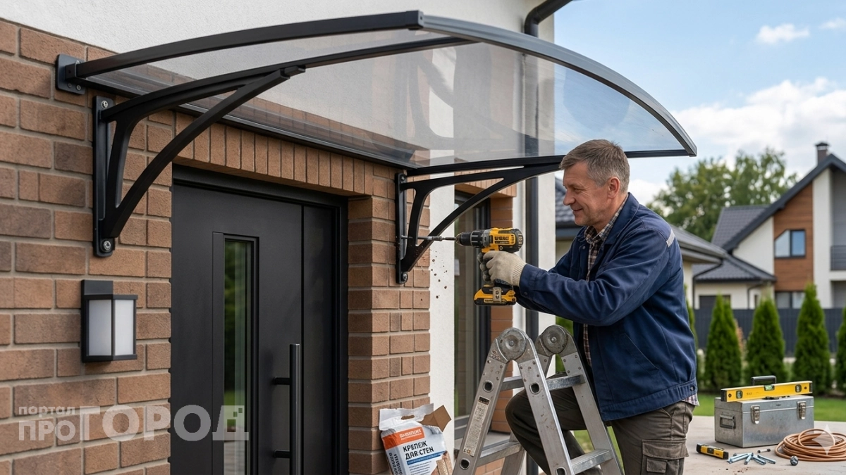 В Норвегии так делают уже 10 лет, а мы все по-старому: новый материал для козырька дома — не бьется, не желтеет, дешевле