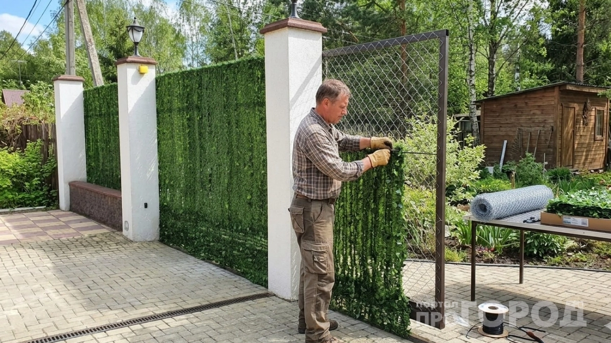 Снес забор из профлиста и нашел замену: построил из сетки-рабицы за полчаса за 0 рублей - секрет деревенского мужика