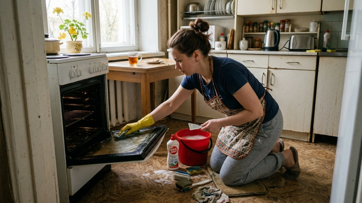 3 ложки в воду — духовка чище новой: жир и нагар отходят пластами без химии