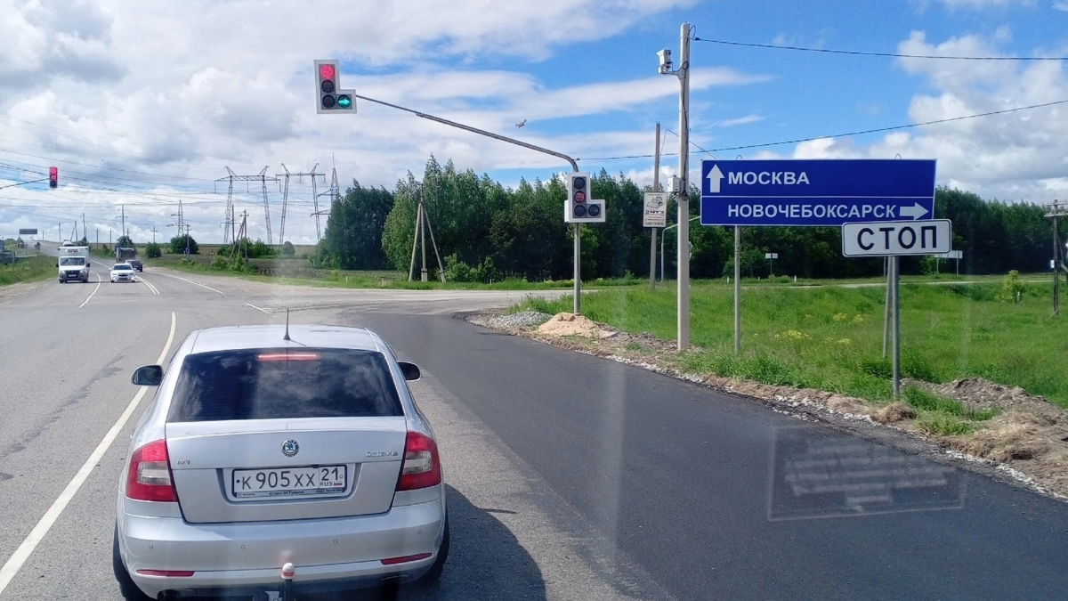 На въезде в Новочебоксарск со стороны Атлашево изменилось светофорное регулирование 