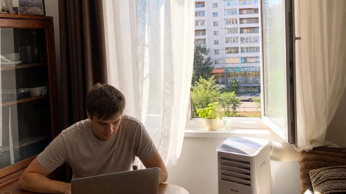 Поставил портативный кондиционер с Wildberries: в комнате стало прохладно даже в +35  