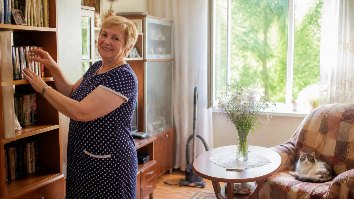 78-летняя соседка живет с двумя котами, но в квартире идеальная чистота: я выяснила, как ей это удается без уборки