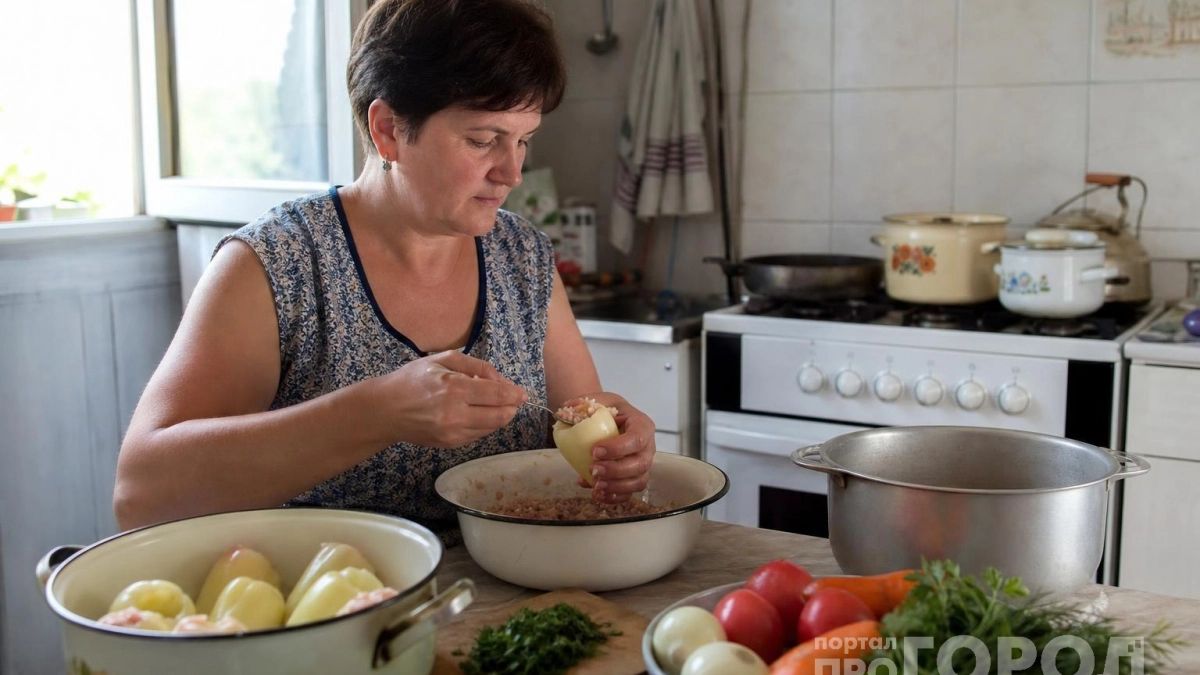 Начиняю перцы овощами и рисом, ставлю тесным строем: через 40 минут на столе осенний пир