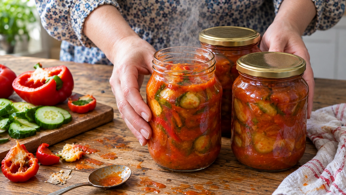 Кисло-сладкое лечо с огурцами на зиму: готовлю потрясающую закуску — хрустит до самой весны