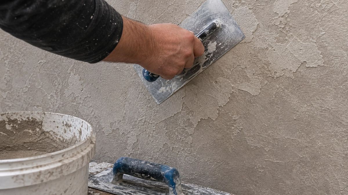 Беру на Ozon «каменный бархат» в ведре и прохожусь по стенам: комната сразу получает характер особняка