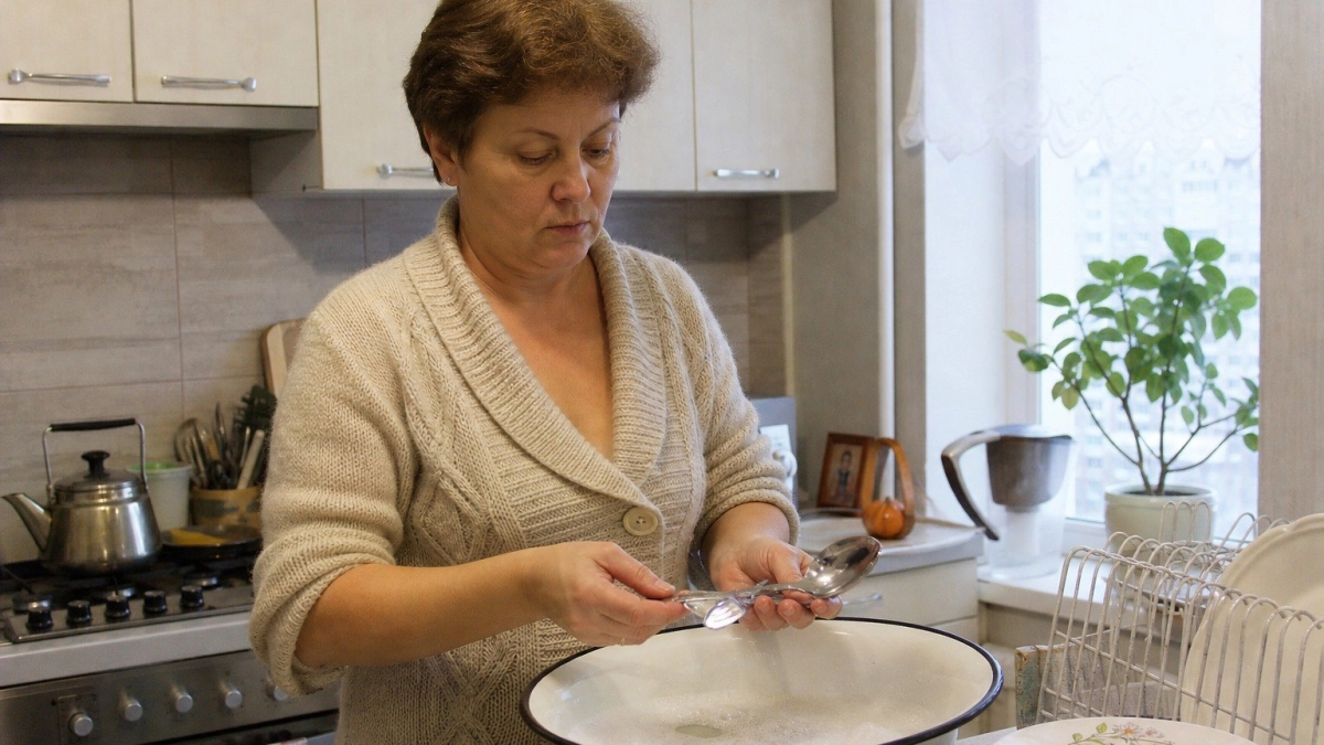 Одна таблетка в горячую воду — и столовые приборы сияют, словно праздничное серебро