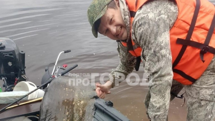 Новочебоксарец выловил в Волге огромного сома: весит почти центнер